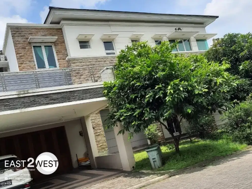Jual Rumah Cluster Frangipani De Park BSD City Tangerang Mewah Posisi Hook Lingkungan Sejuk Asri Sangat Strategis