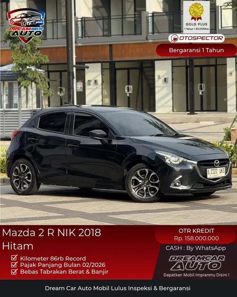 Mazda 2 R NIK 2018 Skyactiv Hitam Mulus!