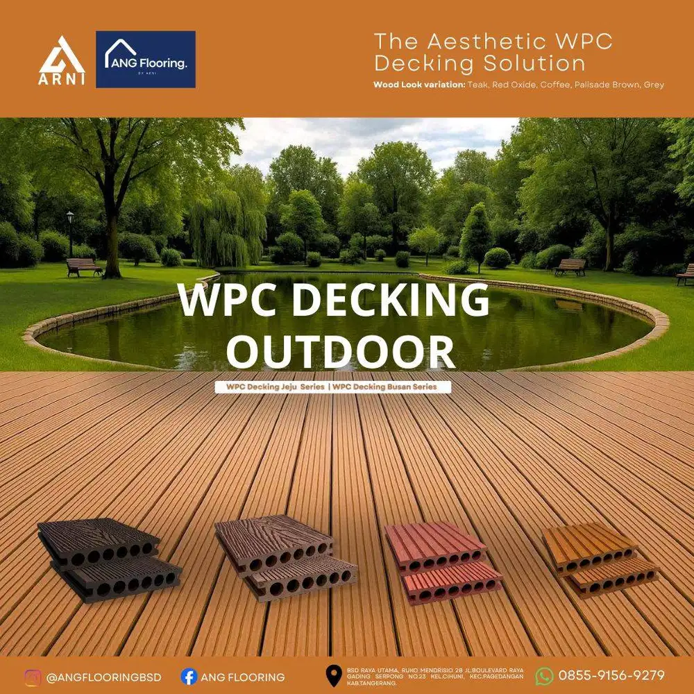 Decking WPC Premium – Tampilan Kayu, Perawatan Minimal, Tahan Lama