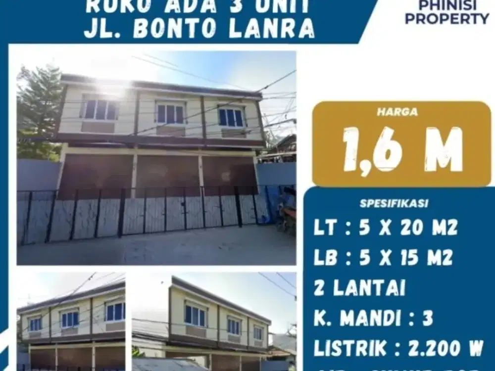 DIJUAL Ruko tengah Kota Jalan Bonto Lanra