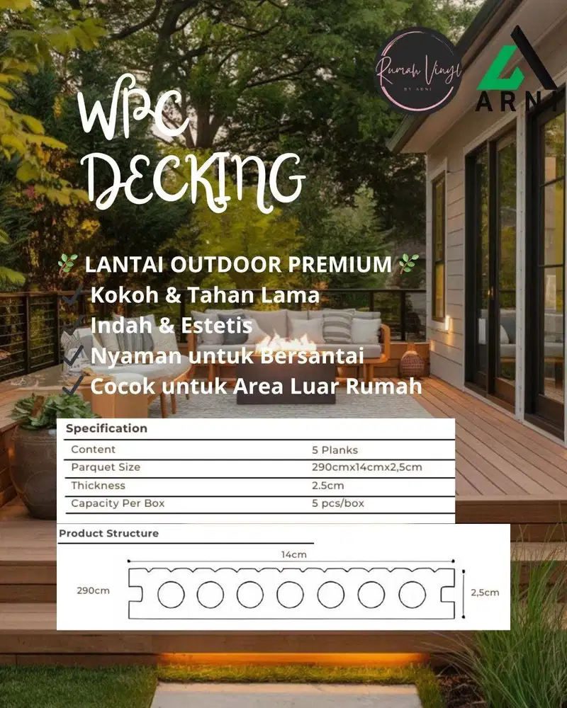 Lantai Decking WPC | Alternatif Kayu Anti Rayap & Tahan Cuaca untuk Ou