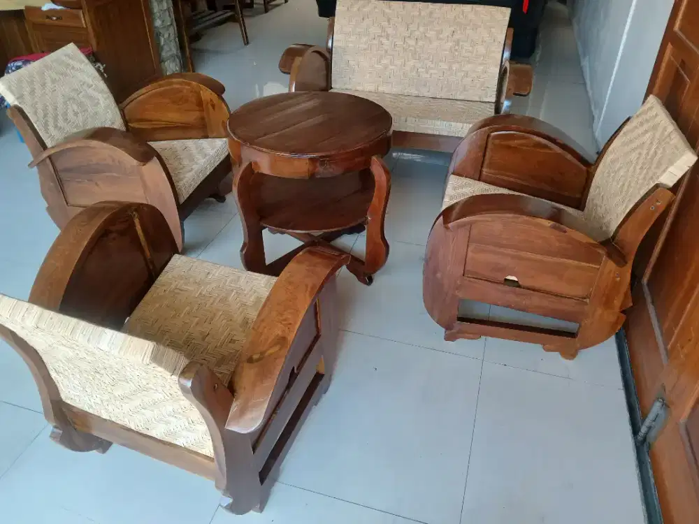 Kursi Sedan Rotan Jadul Antik Vintage