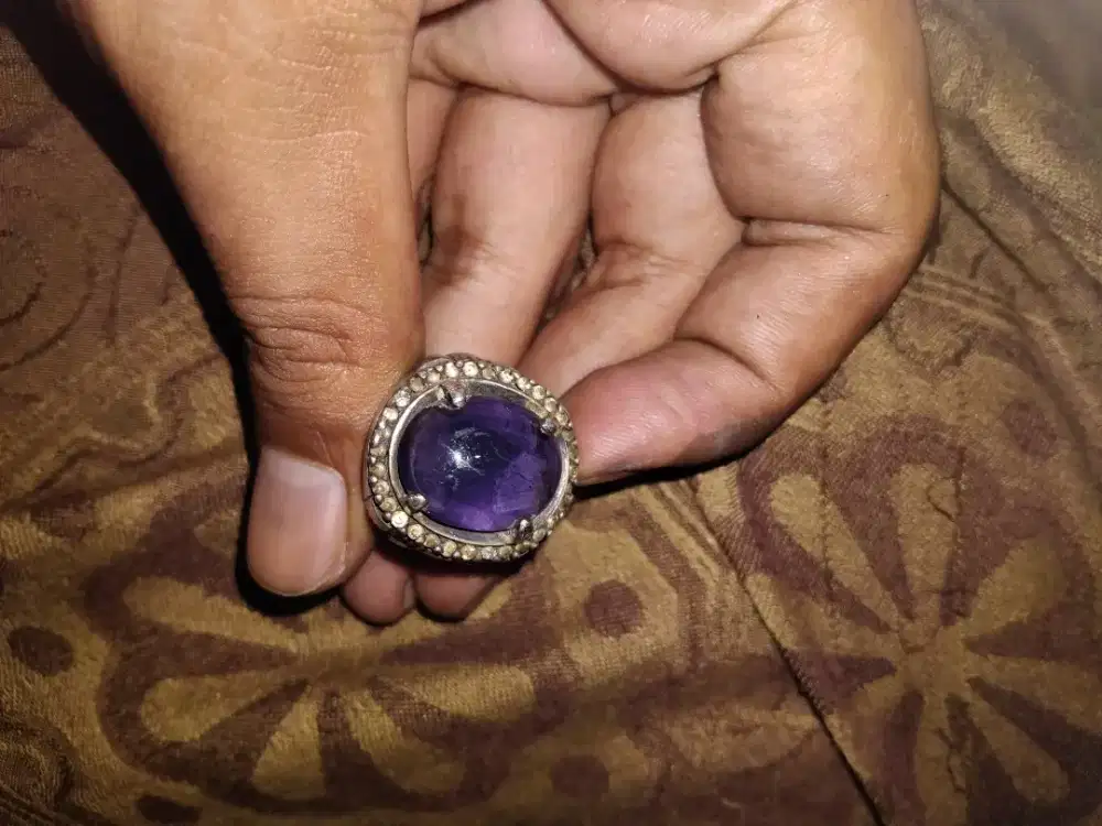 Batu cincin kecubung ametis ring perak