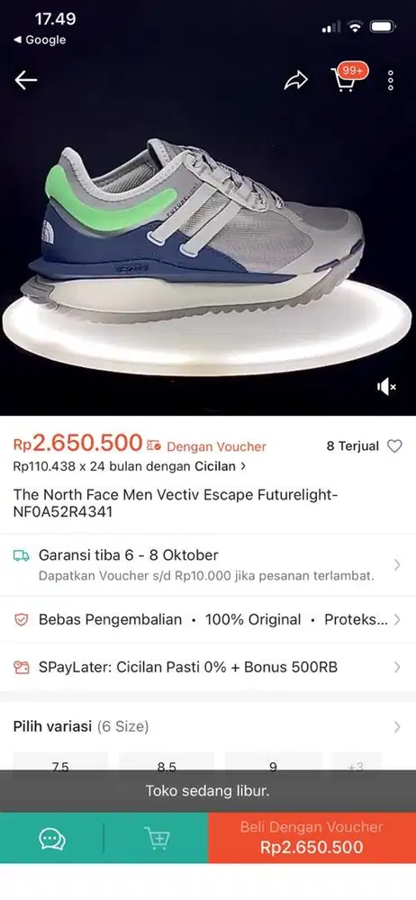 Sepatu northface nego aja