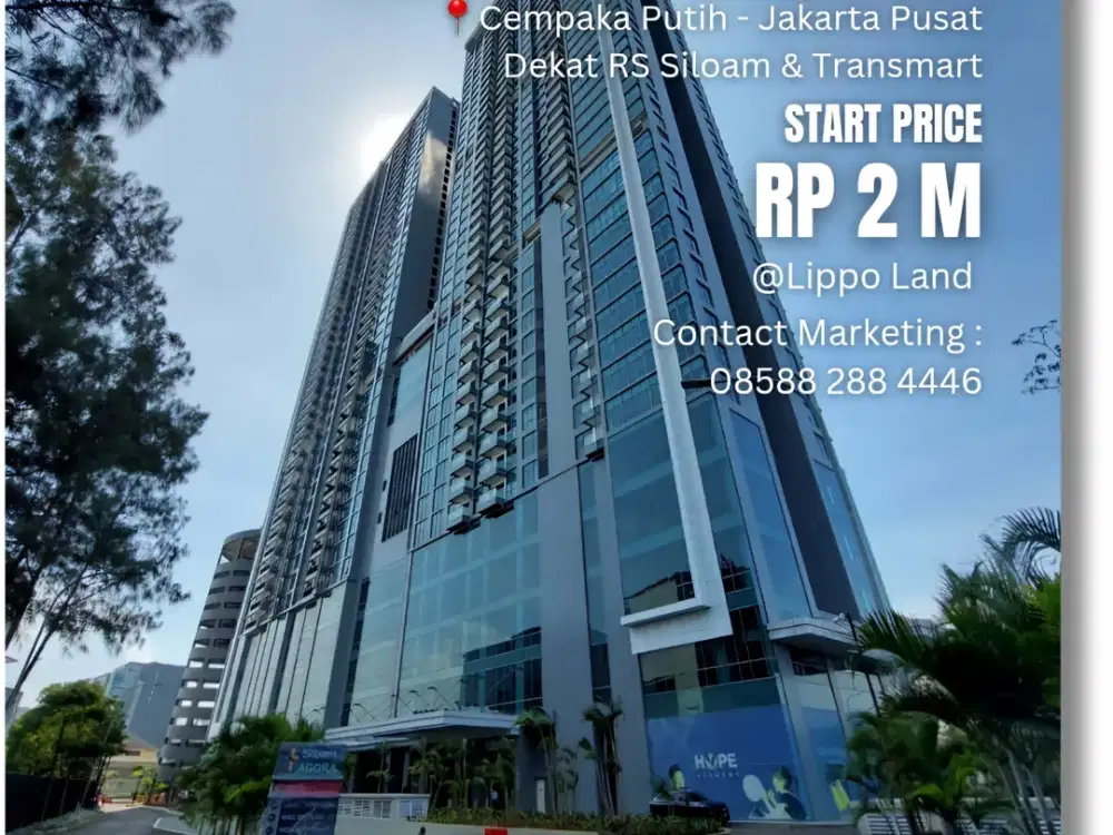 PET FRIENDLY APARTEMEN HOLLAND VILLAGE CEMPAKA PUTIH JAKARTA PUSAT 3BR+1 UNIT BARU BISA KPR SIAP HUNI PRIVATE LIFT