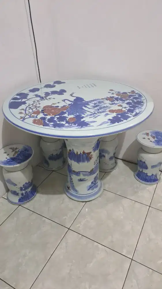 MEJA KERAMIK CINA 1 SET