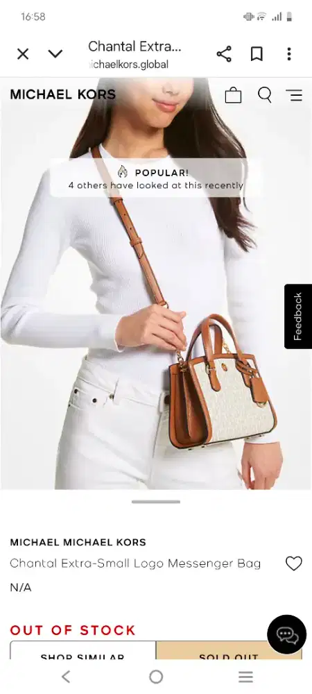 Authentic Michael Kors Chantal XS Messenger Bag