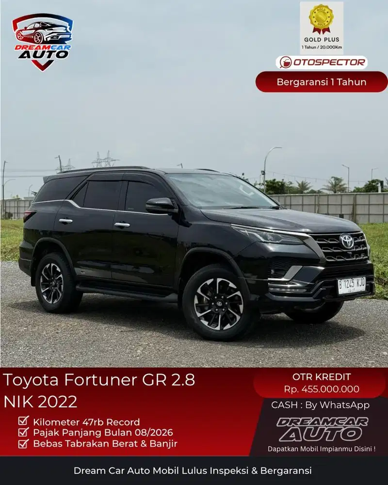 Toyota Fortuner GR Sport 2.8 2022 HITAM Diesel Non TRD VRZ