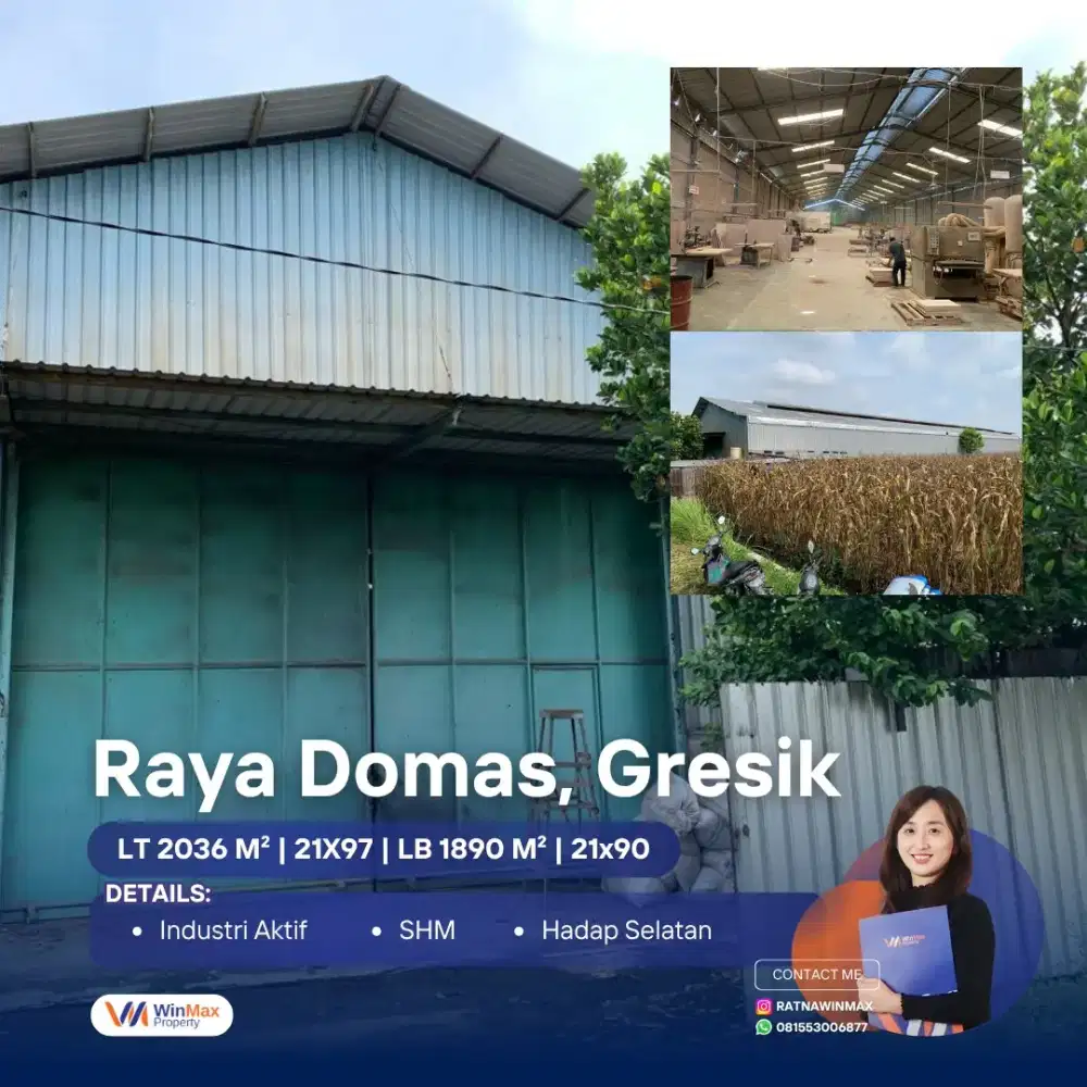 Dijual Gudang Raya Domas Gresik