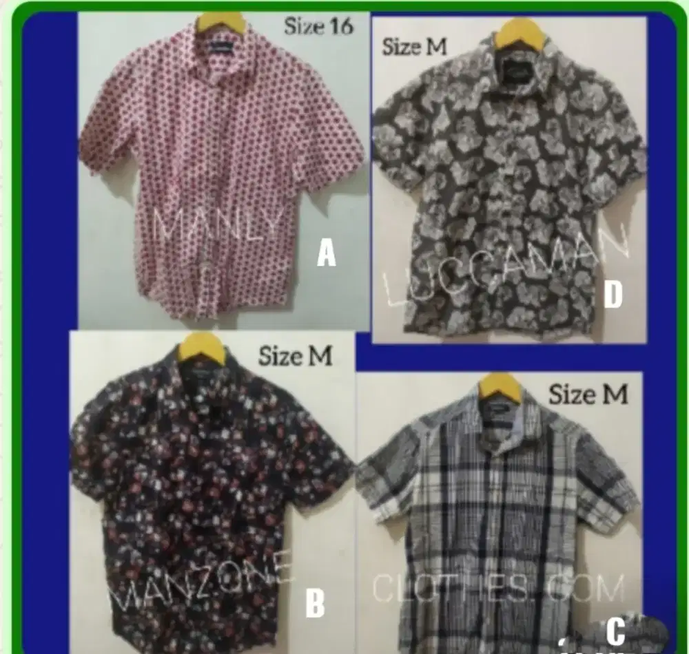 Kemeja  Motip Lengan Pendek Pria Elegant