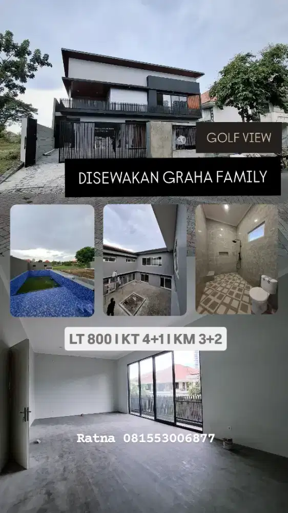 Disewakan Rumah Mewah Golf View Graha Famili Blok Elite