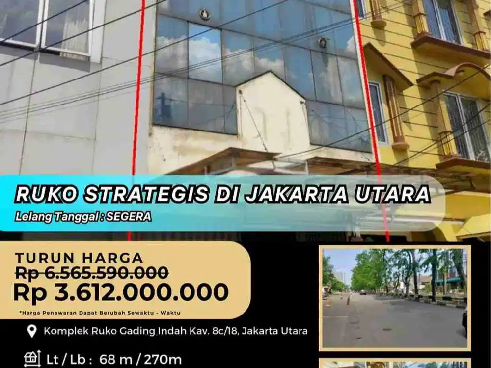 Lelang ruko super murah di Gading Indah