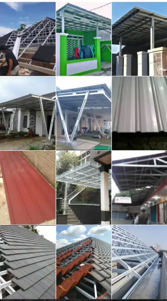 Kanopi baja ringan, Baja ringan, Plafon pvc