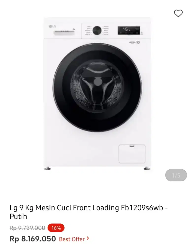 WM FRONT LOAD LG 9KG