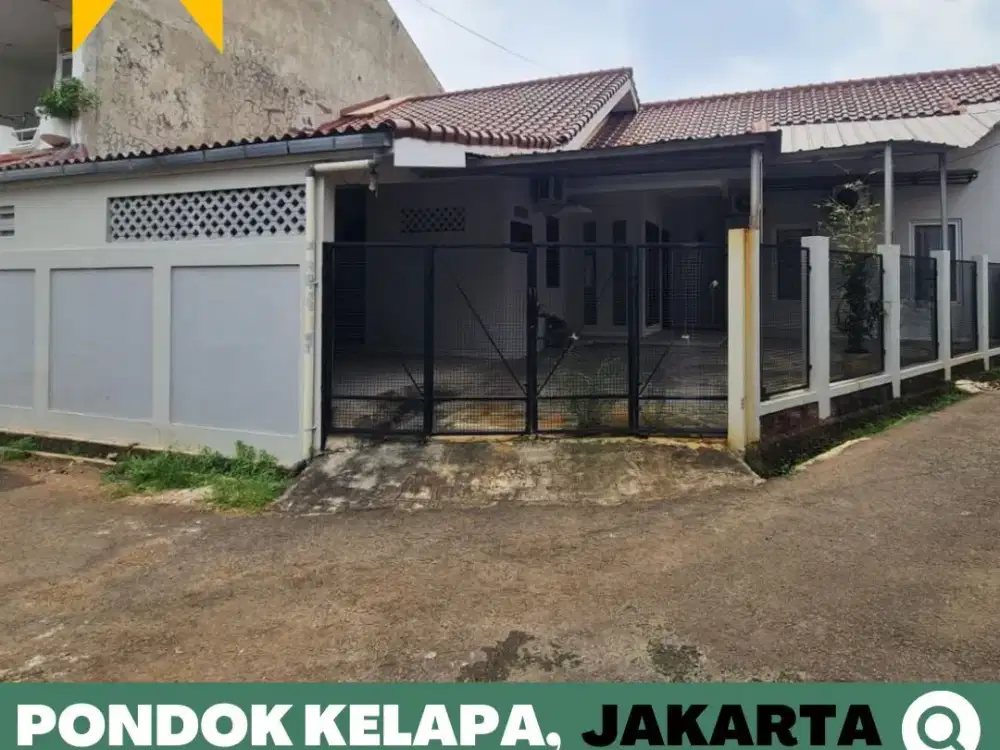 Rumah dijual Hook, Luas Siap Huni Pondok Kelapa, Jakarta Timur dekat Tol Becakayu