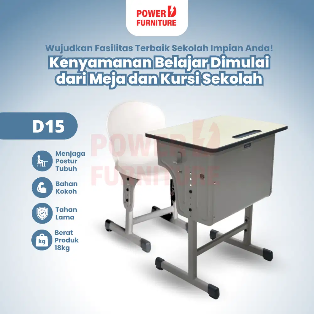 Kursi Sekolah Modern D15 - Meja Siswa | Bangku Sekolah Set