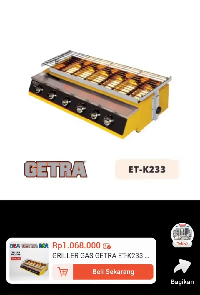 GRILLER GAS GETRA ROASTER 6 TUNGKU