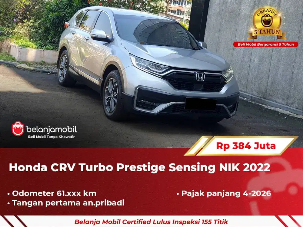 [ GARANSI 5TH ] Honda CRV CR-V CR V Turbo Prestige Sensing 2022/2023