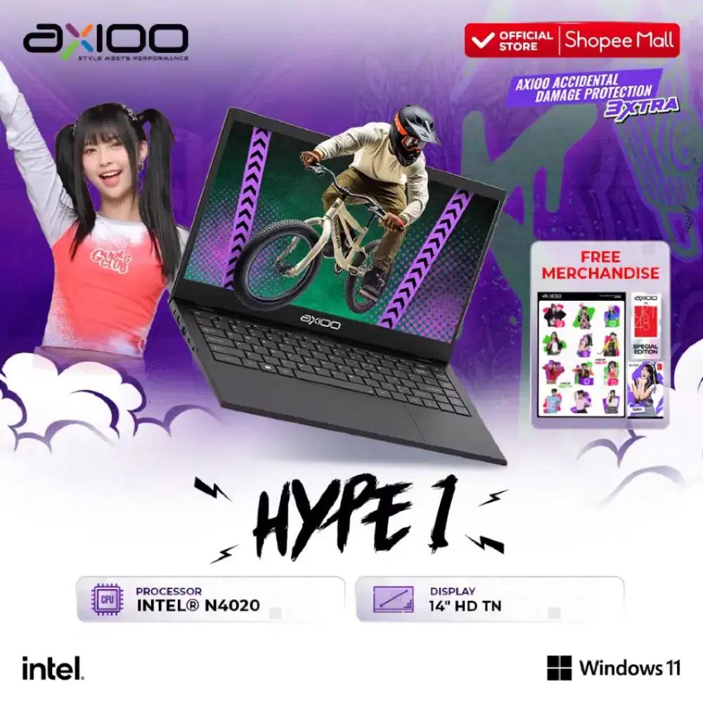 Axioo Hype 1 8/128+256GB Win11