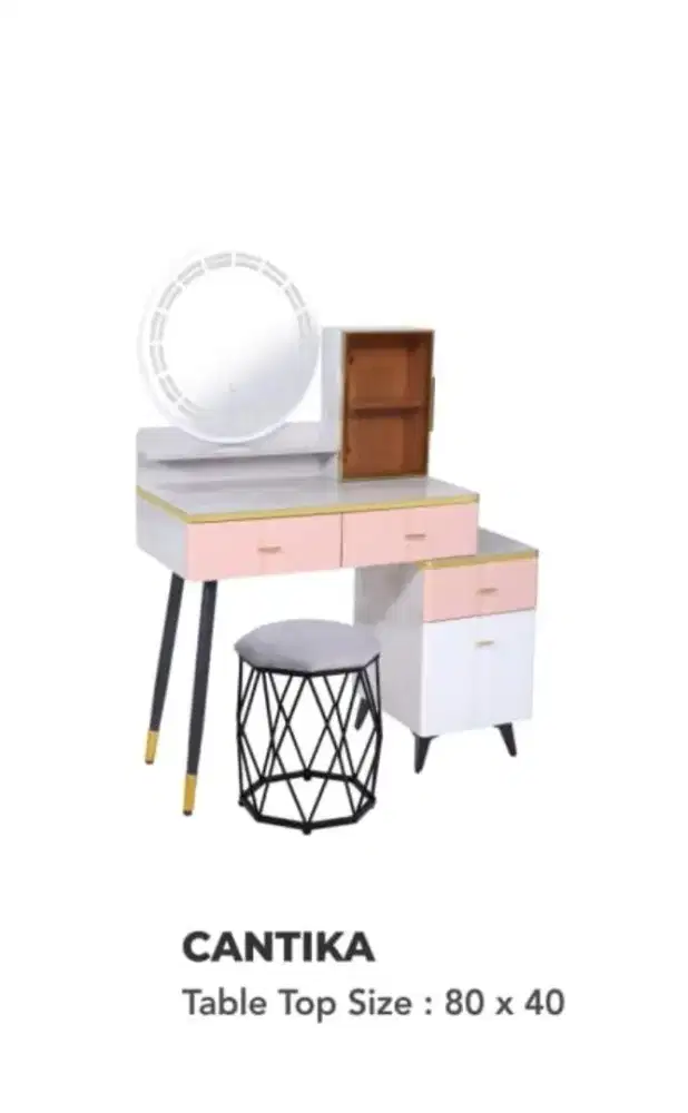 Meja Rias Cermin LED Avery Cantika