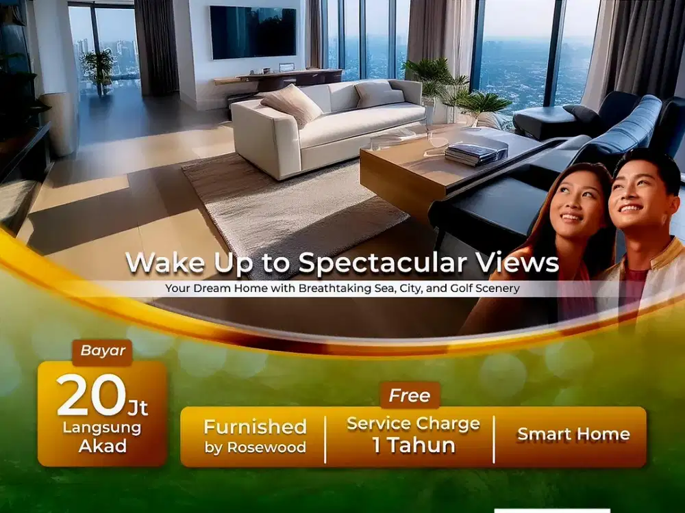 Apartemen 3BR View Golf Di Kemayoran Unit Baru Free Ppn Furnish Dekat Toll & Prj