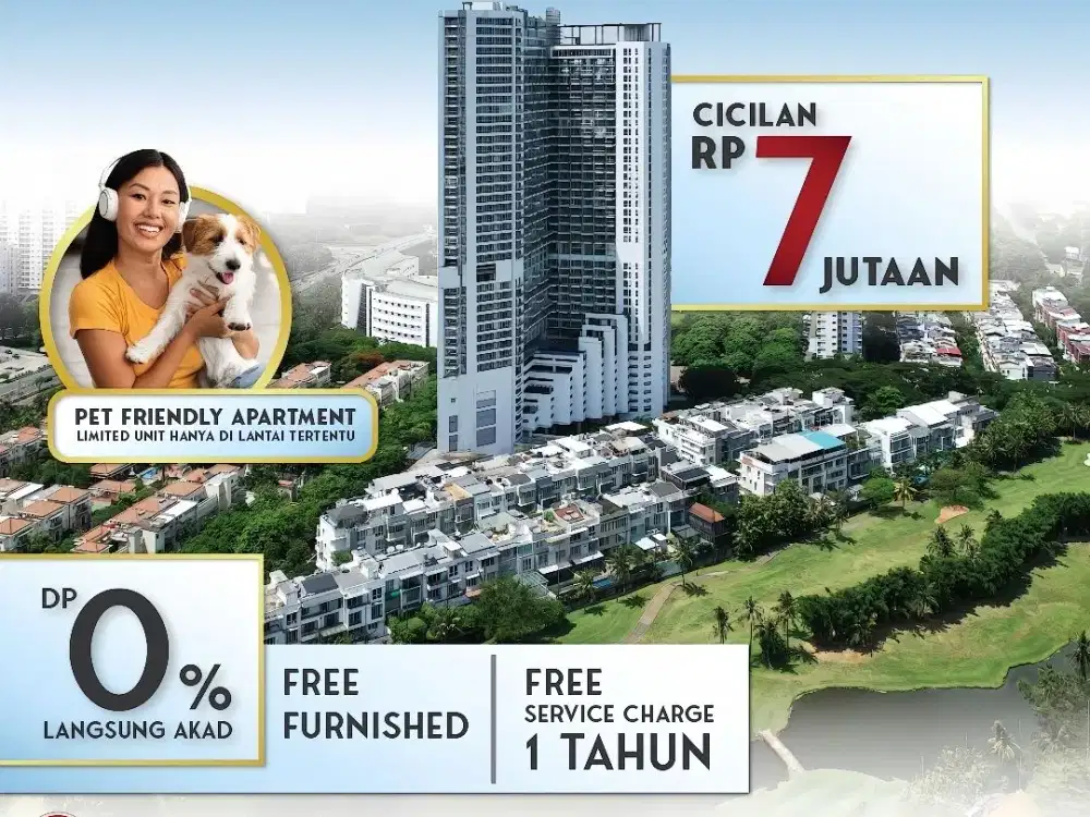 APARTEMEN SPRINGHIL KEMAYORAN UNIT BARU TOWER BARU DP 0% VIEW GOLF DEKAT SEKOLAH GANDHI GMIS