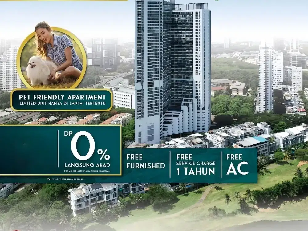 APARTEMEN SPRINGHIL ROYAL SUITE KEMAYORAN VIEW GOLF UNIT BARU DP 0% FREE PPN DEKAT PRJ