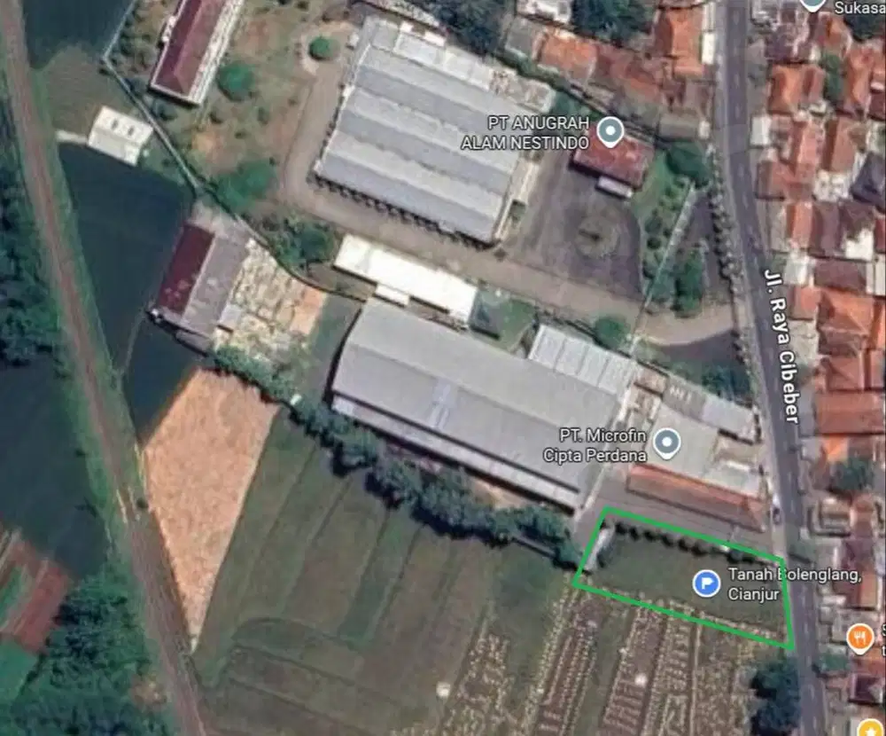 Tanah SHM di jalan utama raya Cibeber, Bolenglang, Cilaku, Cianjur.