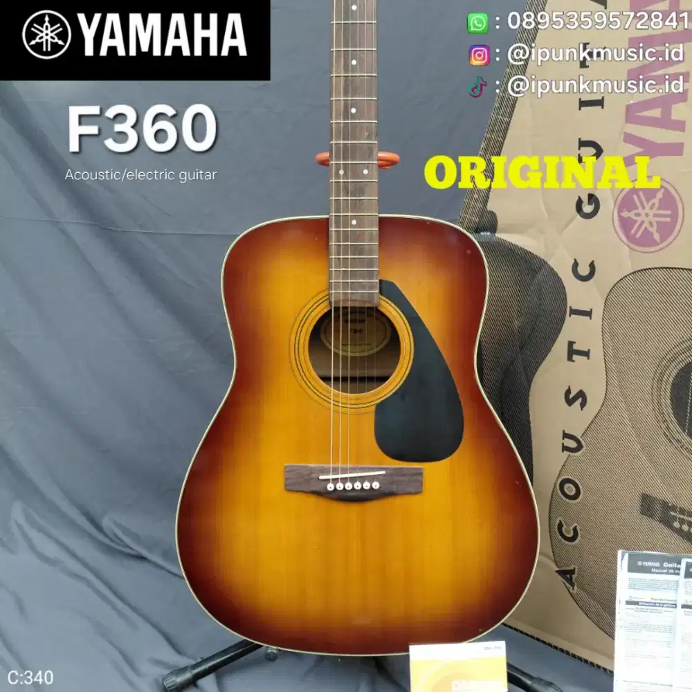 Yamaha F360 TBS Original Akustik Elektrik Gitar jumbo senar string
