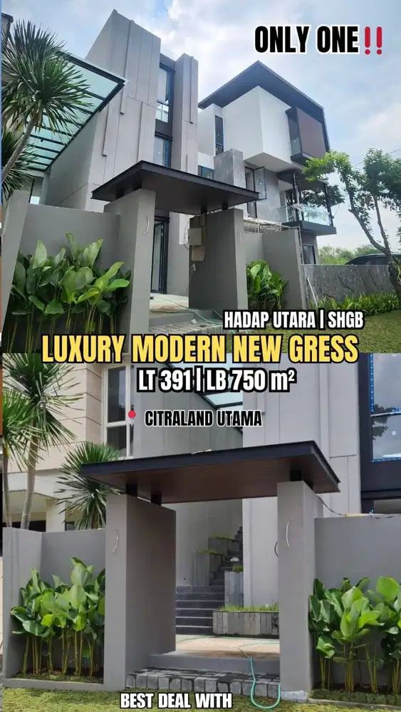 Dijual Rumah Citraland Utama 3 Lantai Mewah Siap Huni Cluster Favorit