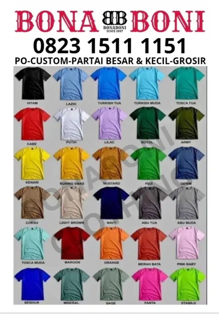 Kaos Polos Cotton Combed 30S Remaja / Dewasa