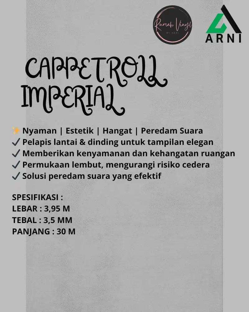 Karpet Roll Imperial | Pelapis Lantai & Dinding Estetis, Nyaman & Hang