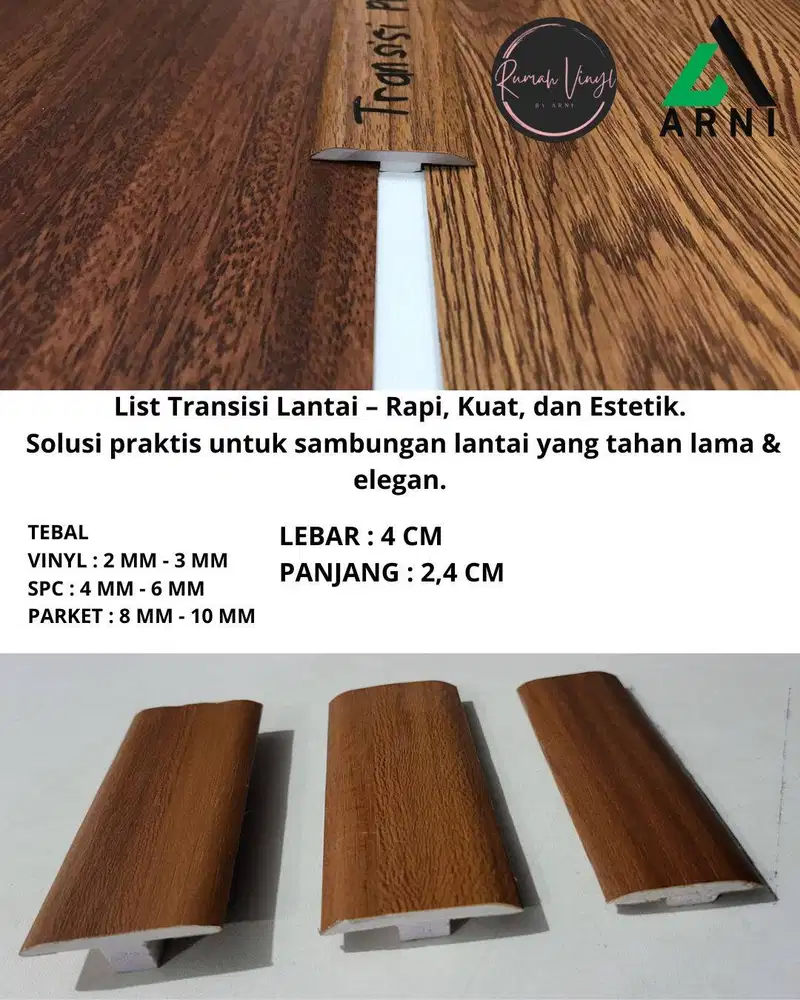 LIST TRANSISI PVC | VINYL | PARKET | SPC