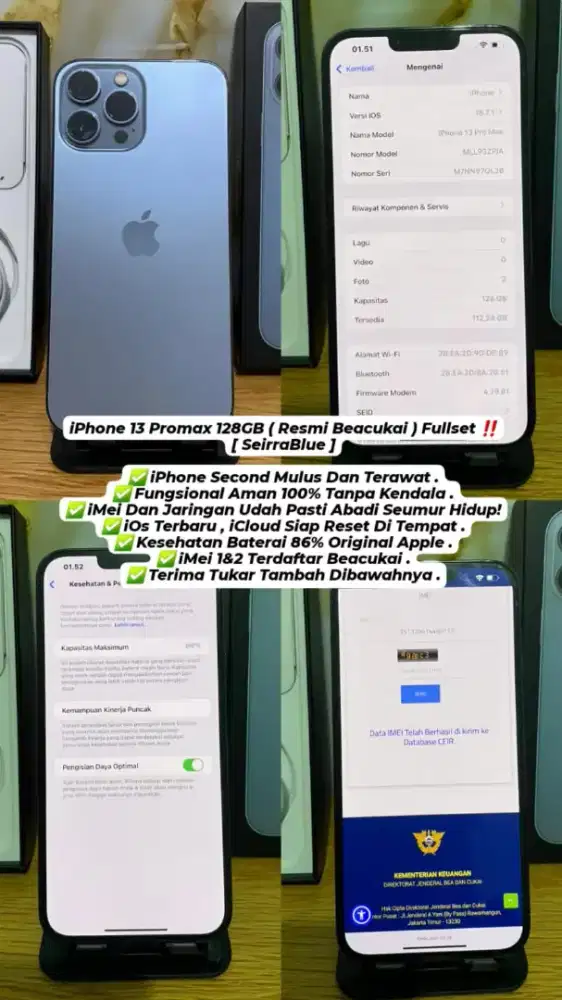 Iphone 13Promax 128Gb Beacukai