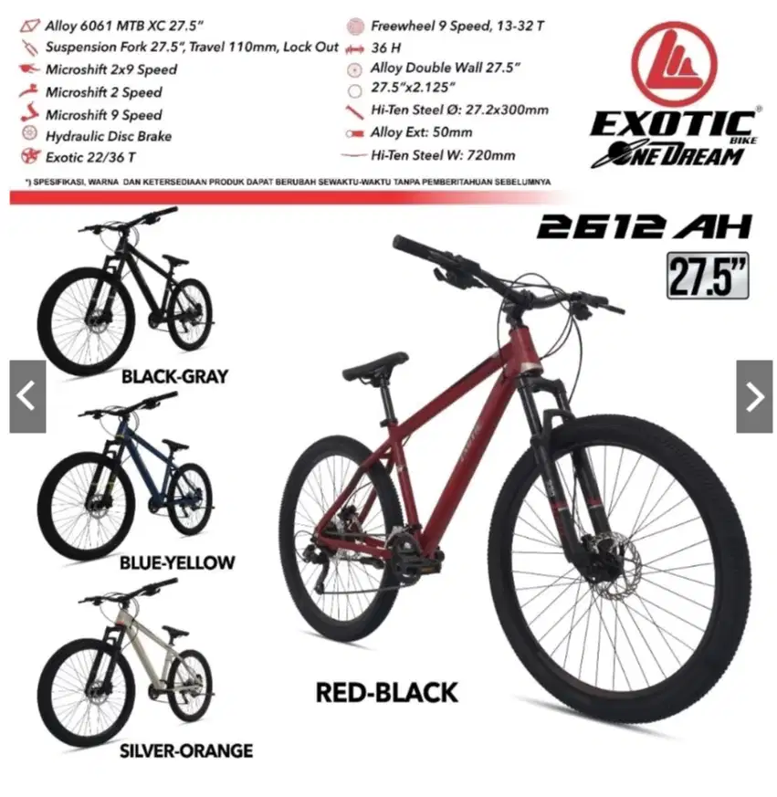 MTB EXOTIC ET 2612 AH HD 2x9 speed