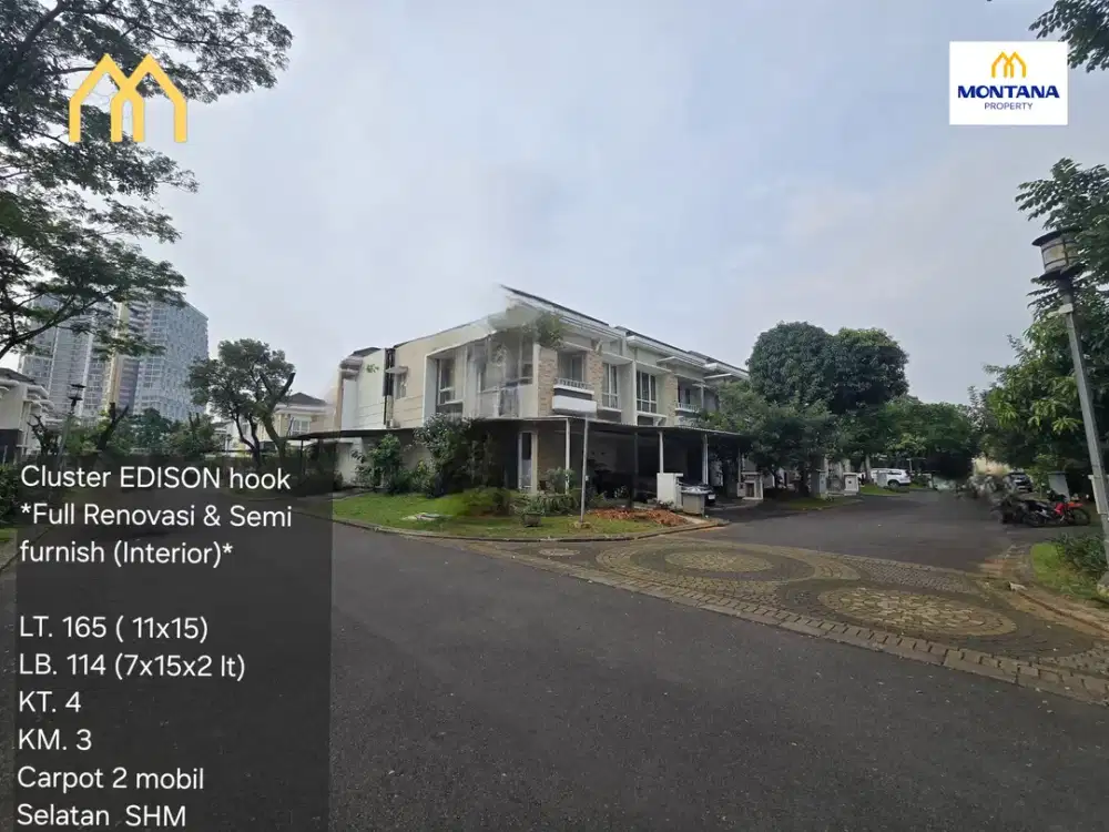 Dijual Rumah di Cluster Edison Hook Full Renovasi & Semi Furnish