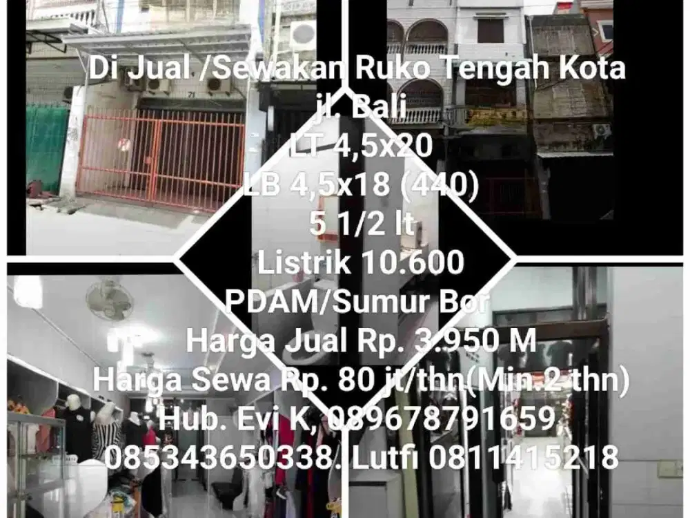 Dijual dan Disewakan Ruko di Jl. Bali Makassar