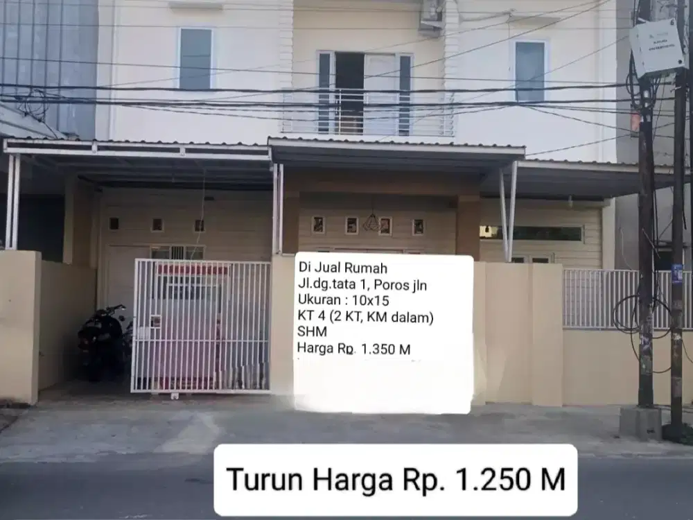 Dijual rumah 2 lantai di Jl. Dg. Tata 1 Makassar