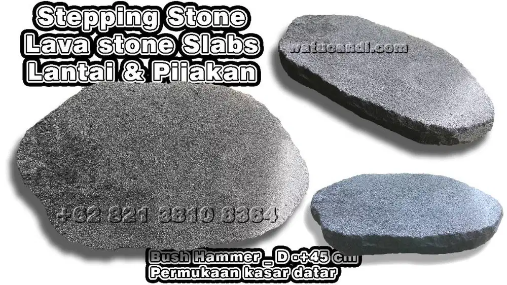 Finishing Bush Hammer pada Batu Lava