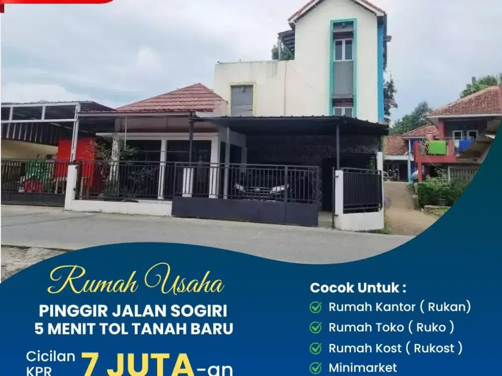 Rumah Ruko Rukan 3 Lantai Pinggir Jalan Sogiri Dekat TOL Tanah Baru Siap Huni Rasa Baru