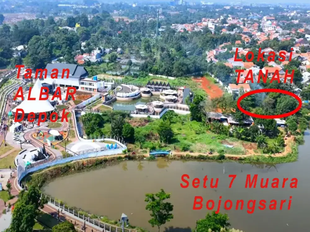 JUAL CEPAT TANAH SAMPING ALBAR DEPOK,TEPI SETU 7 MUARA BOJONGSARI
