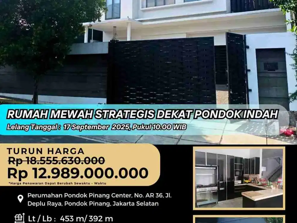 Rumah mewah di Perum. Pondok Pinang dilelang super murah