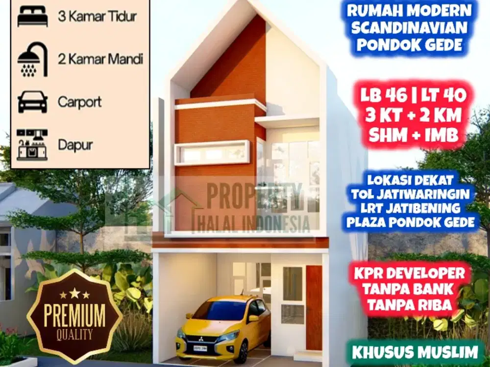 Jual Rumah Islami Modern Belakang Tip Top Pondok Gede Dkt Plaza Pd Gede