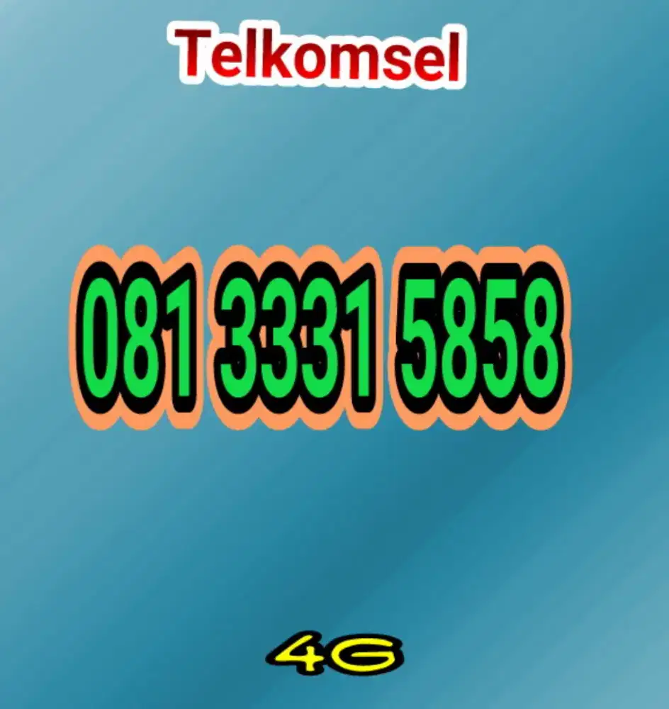 Kartu perdana simpati Telkomsel cantik 11digit dobel mapan5858