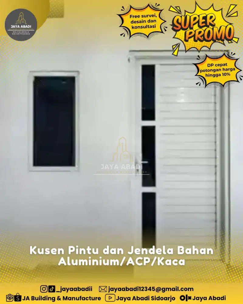 DISKON 10% - KUSEN PINTU DAN JEND ALUMINIUM