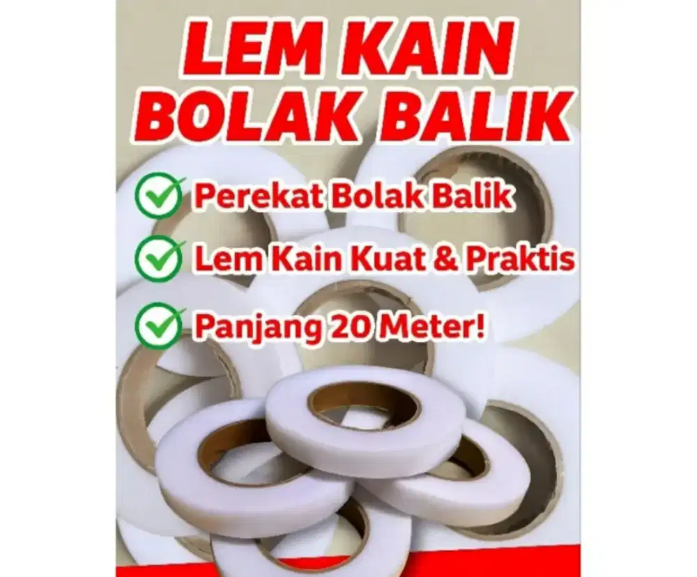 Lem Kain 2 Sisi Super Kuat - Solusi Praktis Jahit & Kerajinan