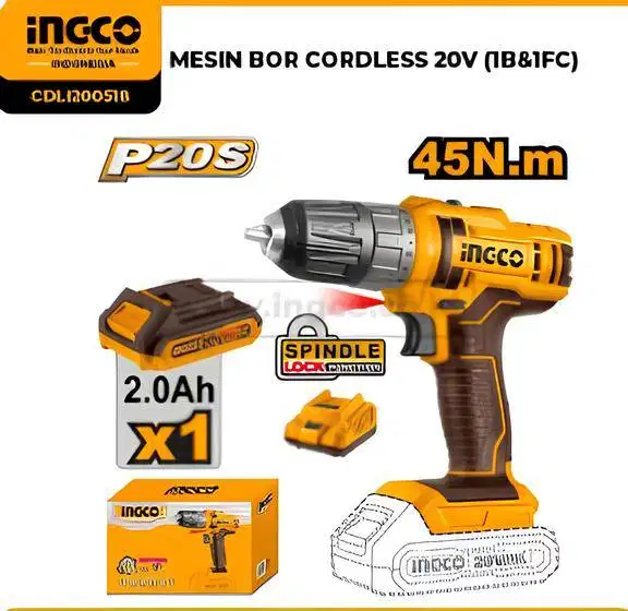 NGCO CDLI205582 Compact Brushless Cordless Drill 20V Industrial