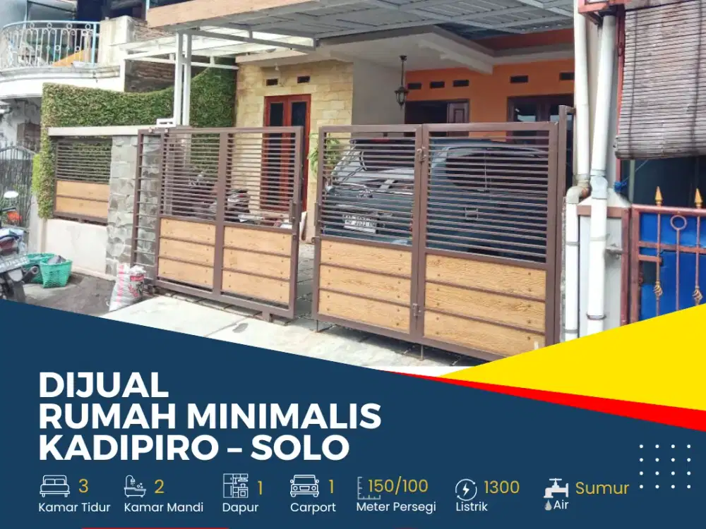Dijual Rumah Minimalis di Kadipiro Solo
