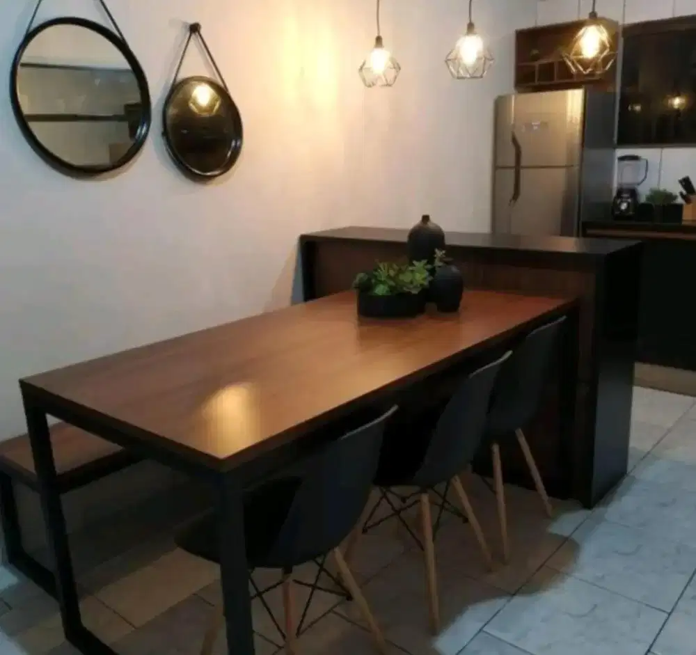 Set meja makan meja cafe