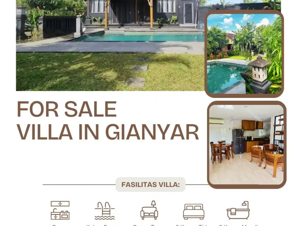 FOR SALE VILLA WITH LARGE GARDEN AND SWIMMING POOL WITH SEA VIEW AT GIANYAR BALI
